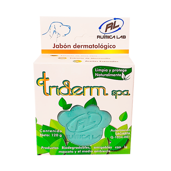 Jabón En Barra Para Perros Y Gatos Triderm Spa 120 G - Ruímica Jabón En Barra Para Perros Y Gatos Triderm Spa 120 G - Ruímica